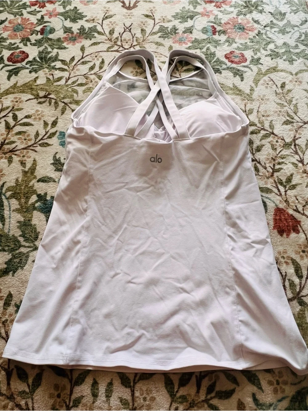 Alo Yoga Mesh Front Tank White Medium
